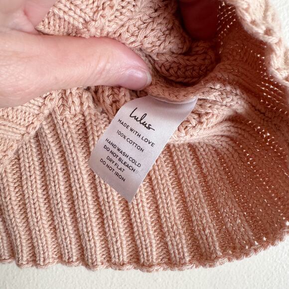 Lulu's Tan Point for Me Pointelle Knit Sweater Tank Large NWT - Picture 4 of 8
